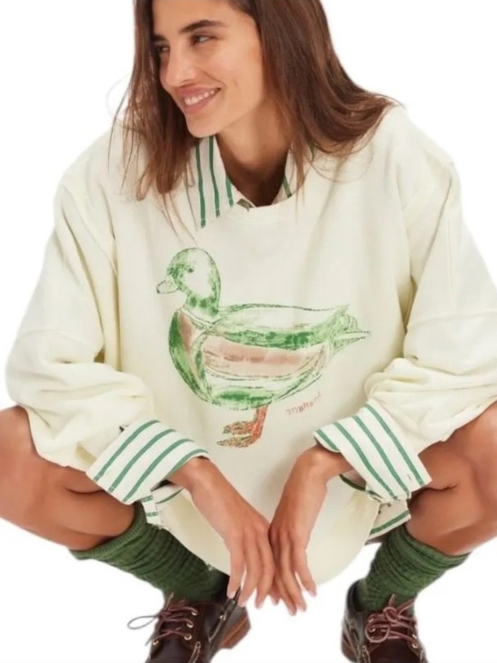 Free People|  We The Free Graphic Camden Pullover Mallard Duck - Large